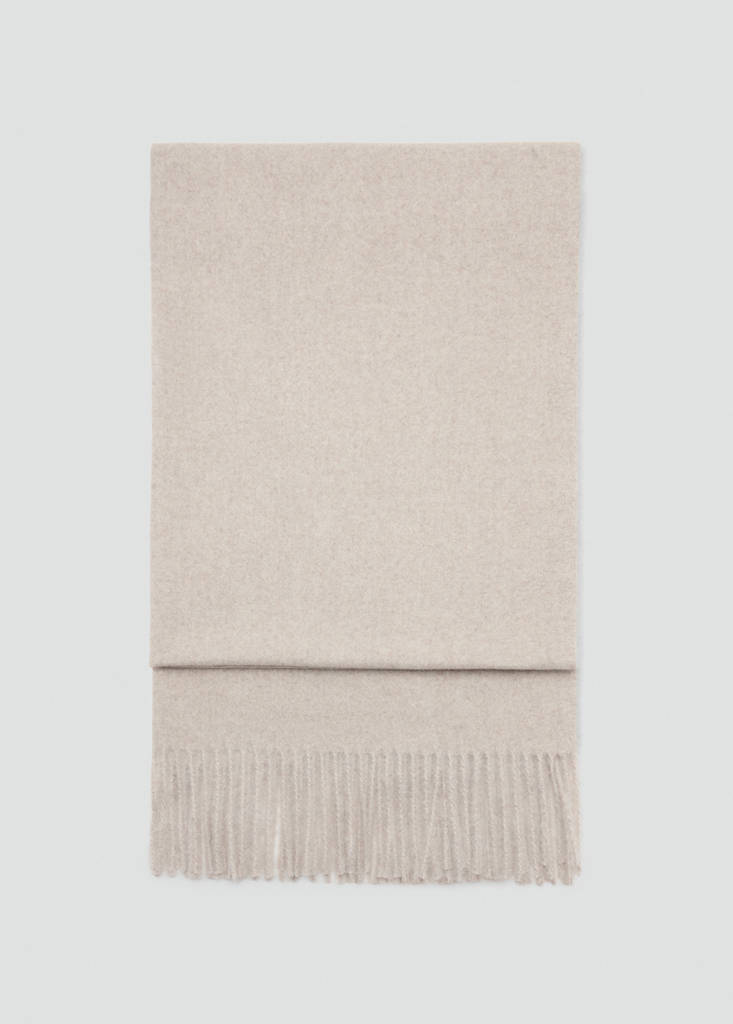 Fringed edge scarf — Sand