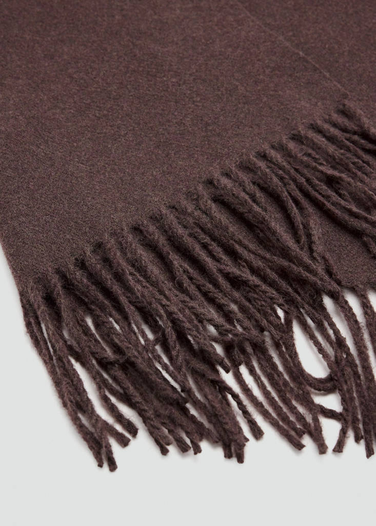 Fringed edge scarf — Chocolate