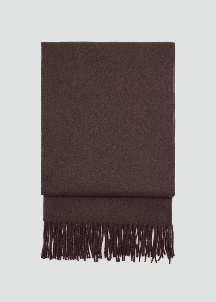 Fringed edge scarf — Chocolate