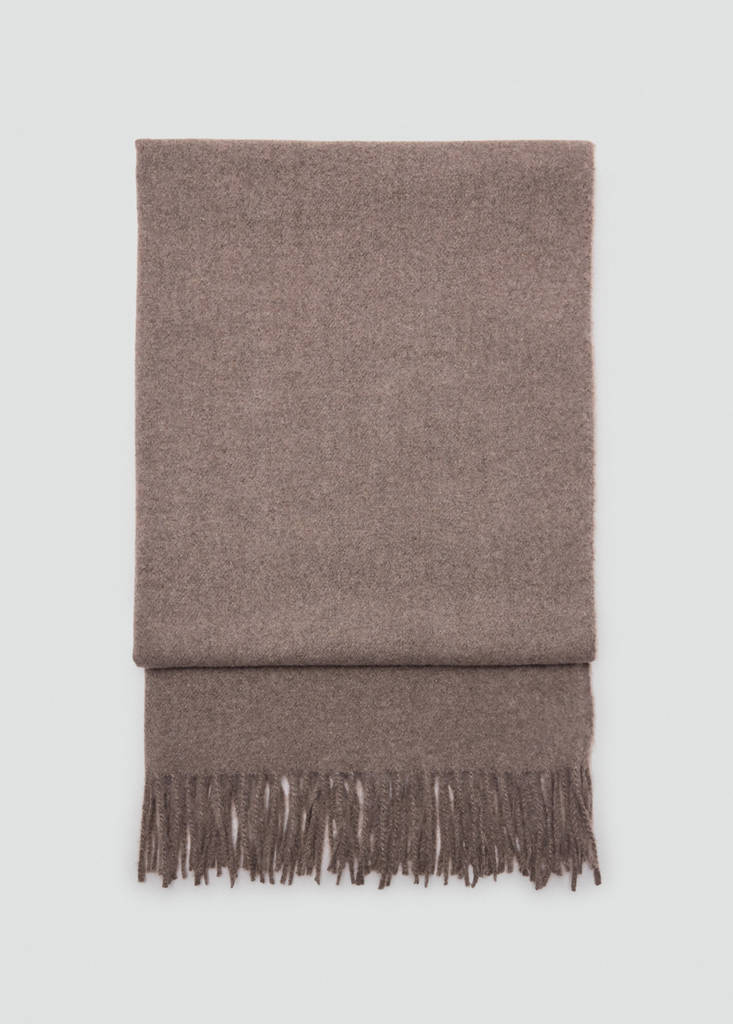 Fringed edge scarf — Medium Brown