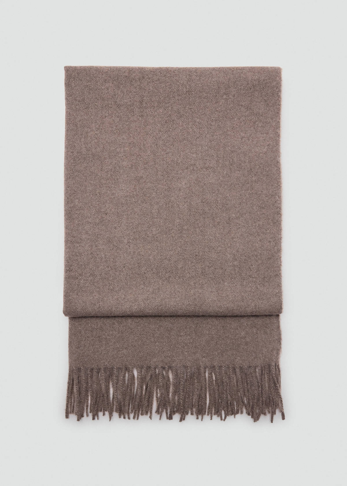 Fringed edge scarf — Medium Brown