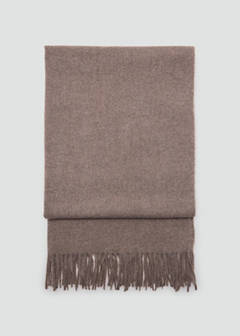 Fringed edge scarf — Medium Brown 3