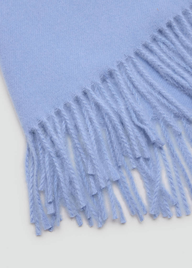 Fringed edge scarf — Sky Blue