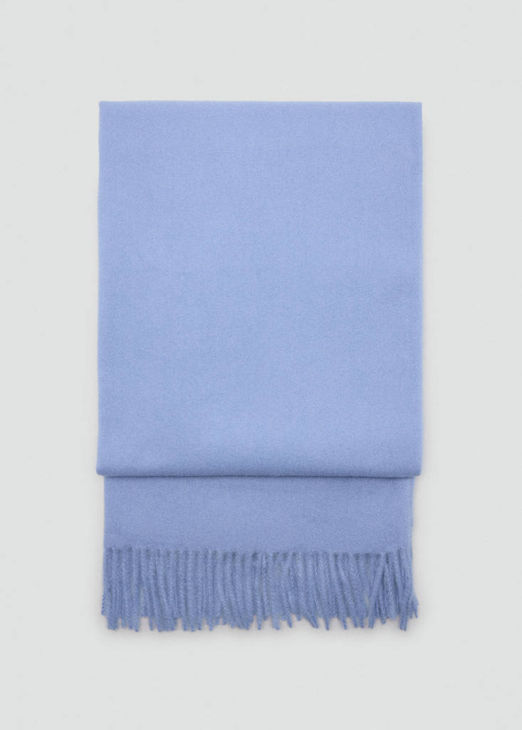 Fringed edge scarf — Sky Blue