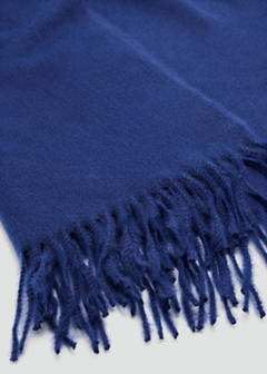 Fringed edge scarf — Blue 3