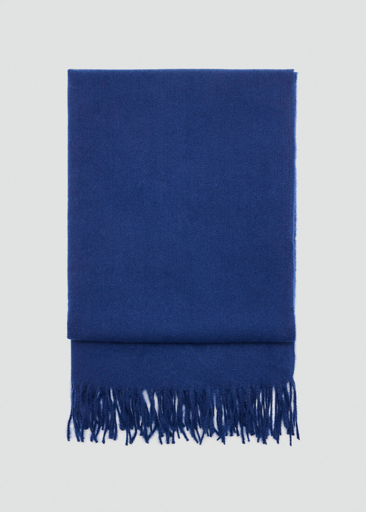 Fringed edge scarf — Blue