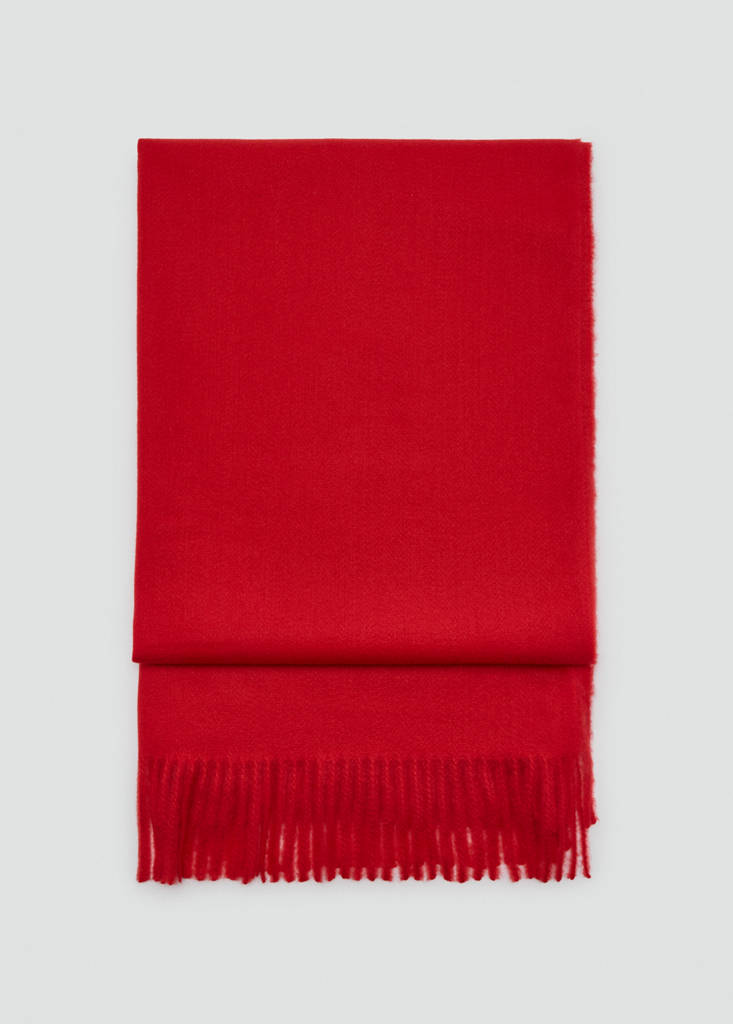 Fringed edge scarf — Red