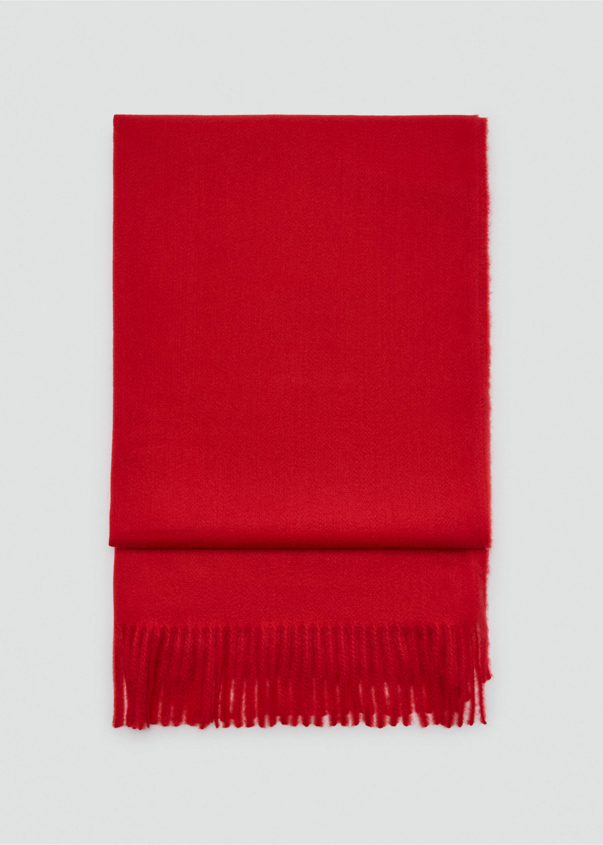 Fringed edge scarf - Article without model, Red. Ref: 37095153-00.