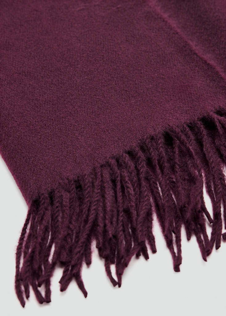 Fringed edge scarf — Burgundy