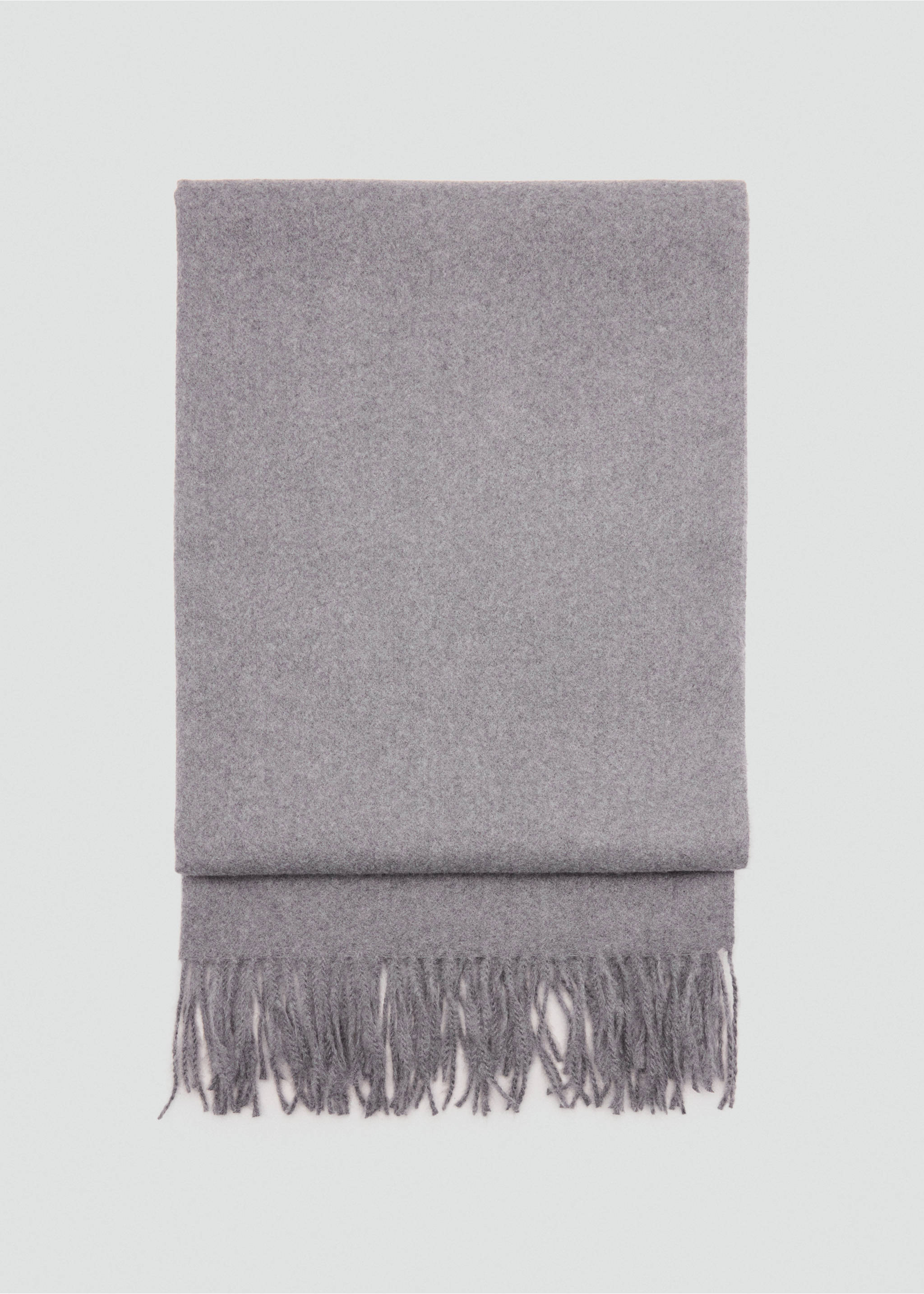 Fringed edge scarf - Article without model, Dark Heather Grey. Ref: 37095153-00.