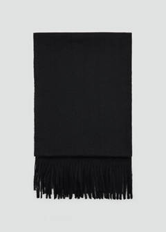 Fringed edge scarf — Black 1