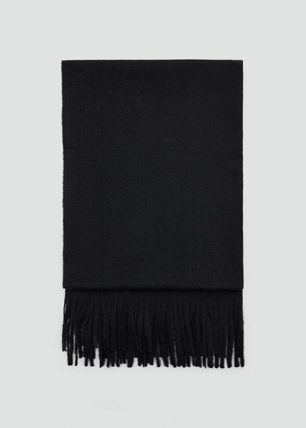 Fringed edge scarf — Black