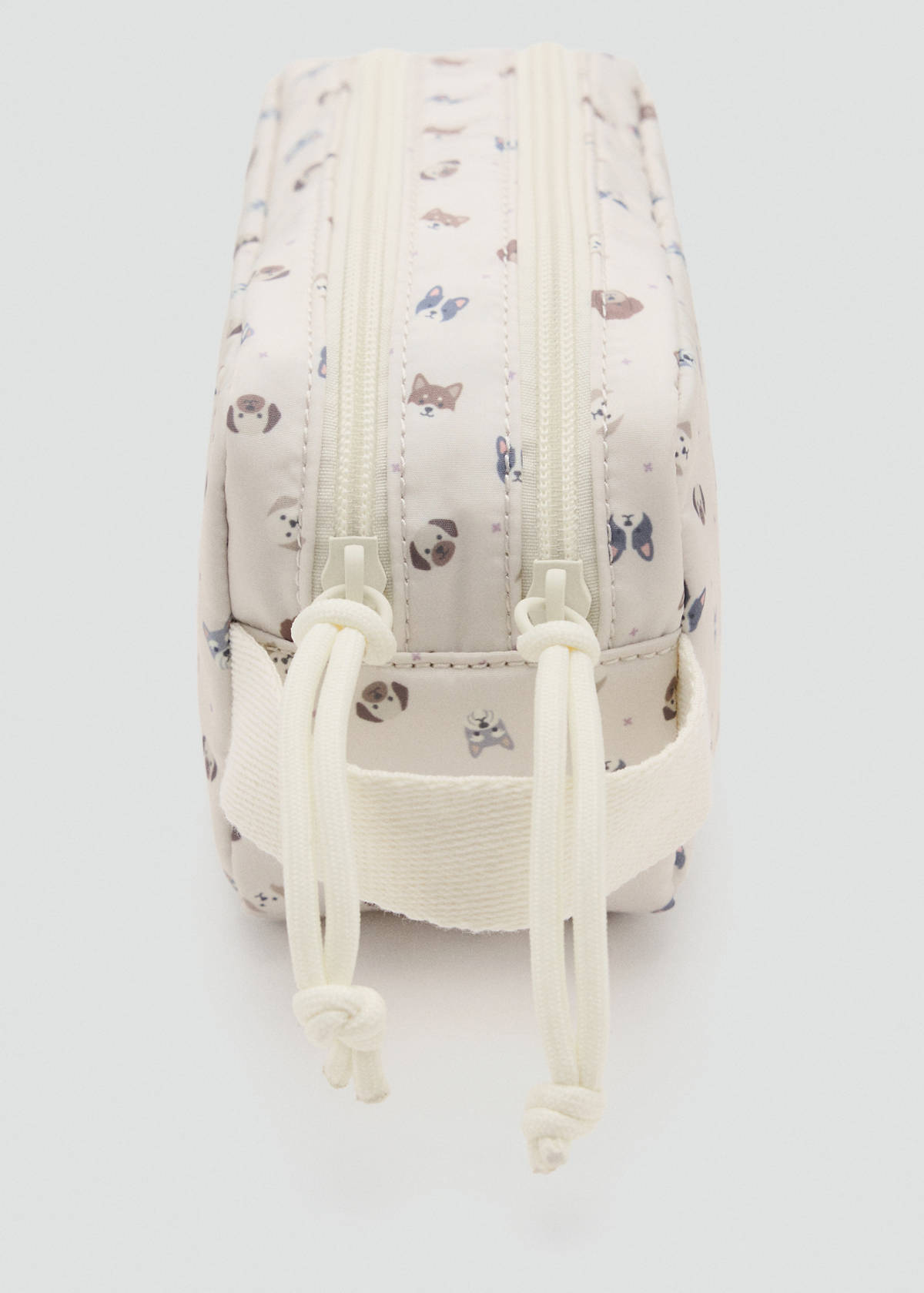 Dog print pouch — Ecru