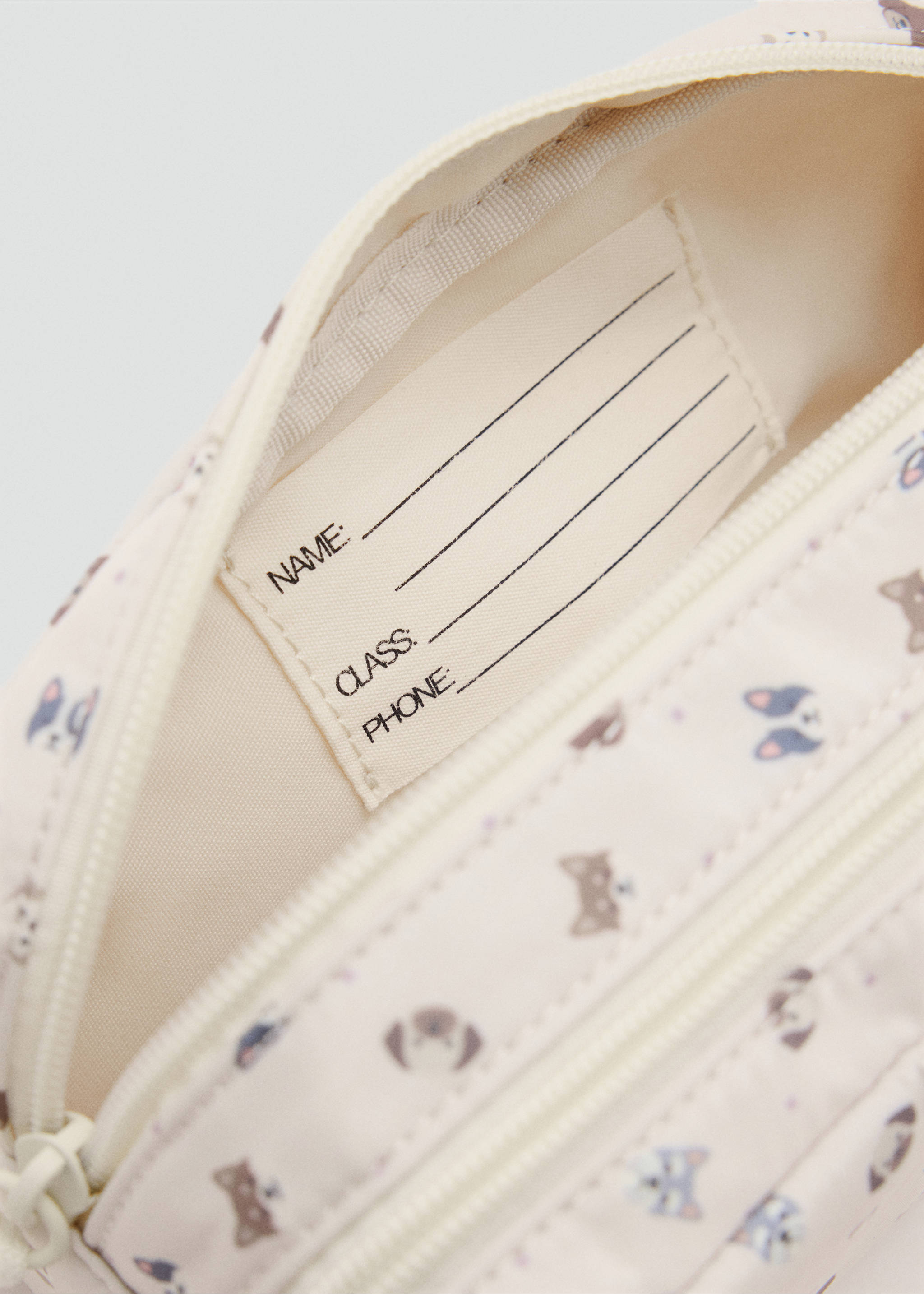 Dog print pencil case - Деталь изделия 2, Экрю. Ref: 37095157-00.