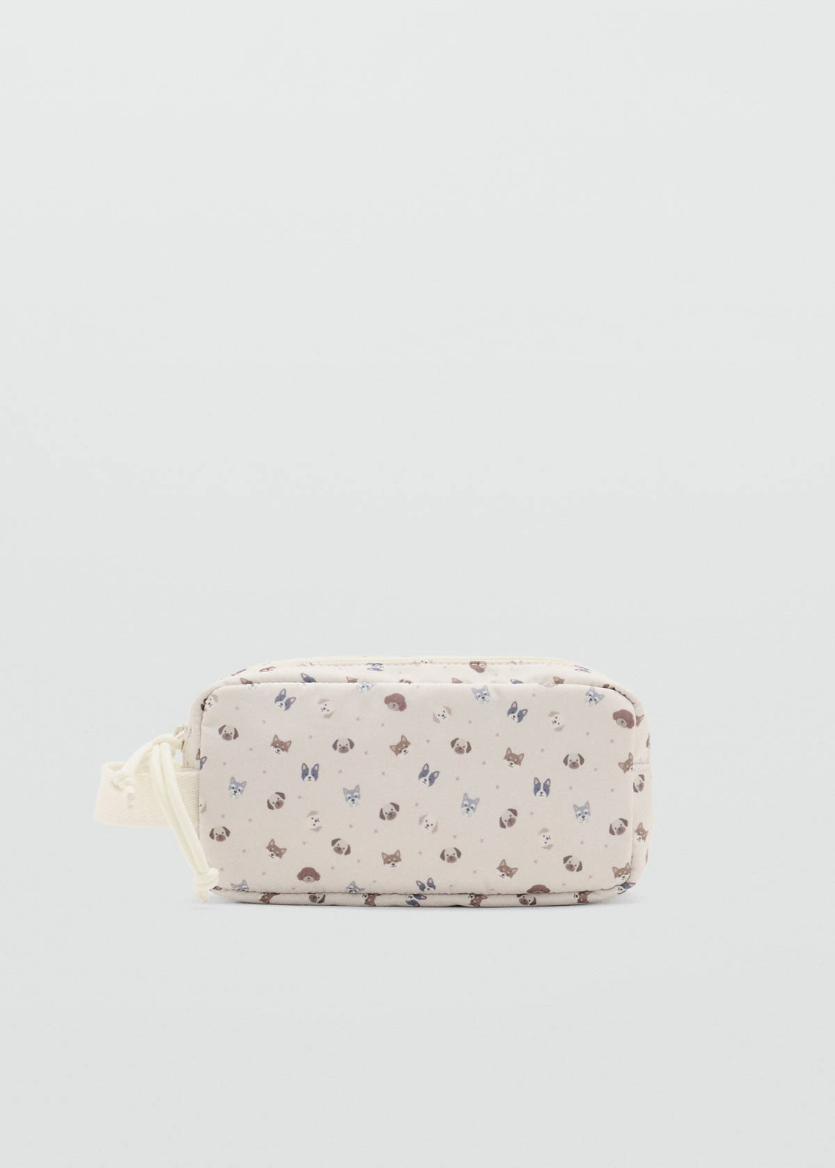 Dog print pouch — Ecru