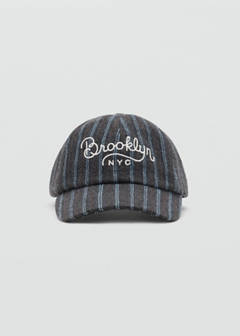 Striped wool blend cap — Grey 2