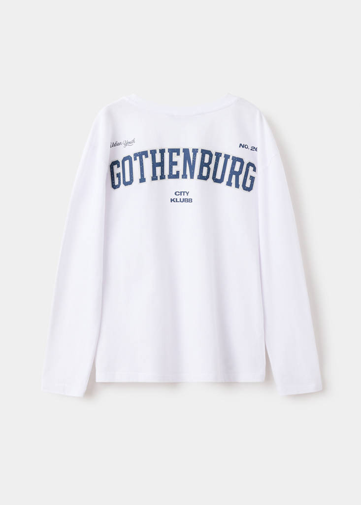 Printed cotton-blend t-shirt — White