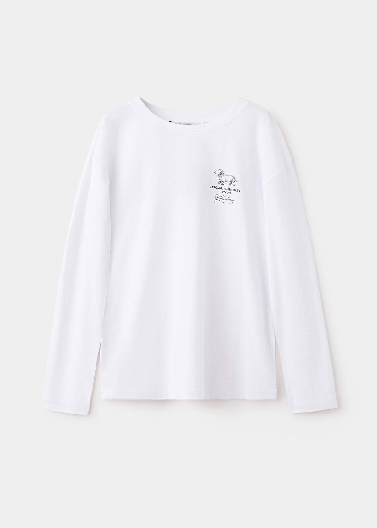 Printed cotton-blend t-shirt — White