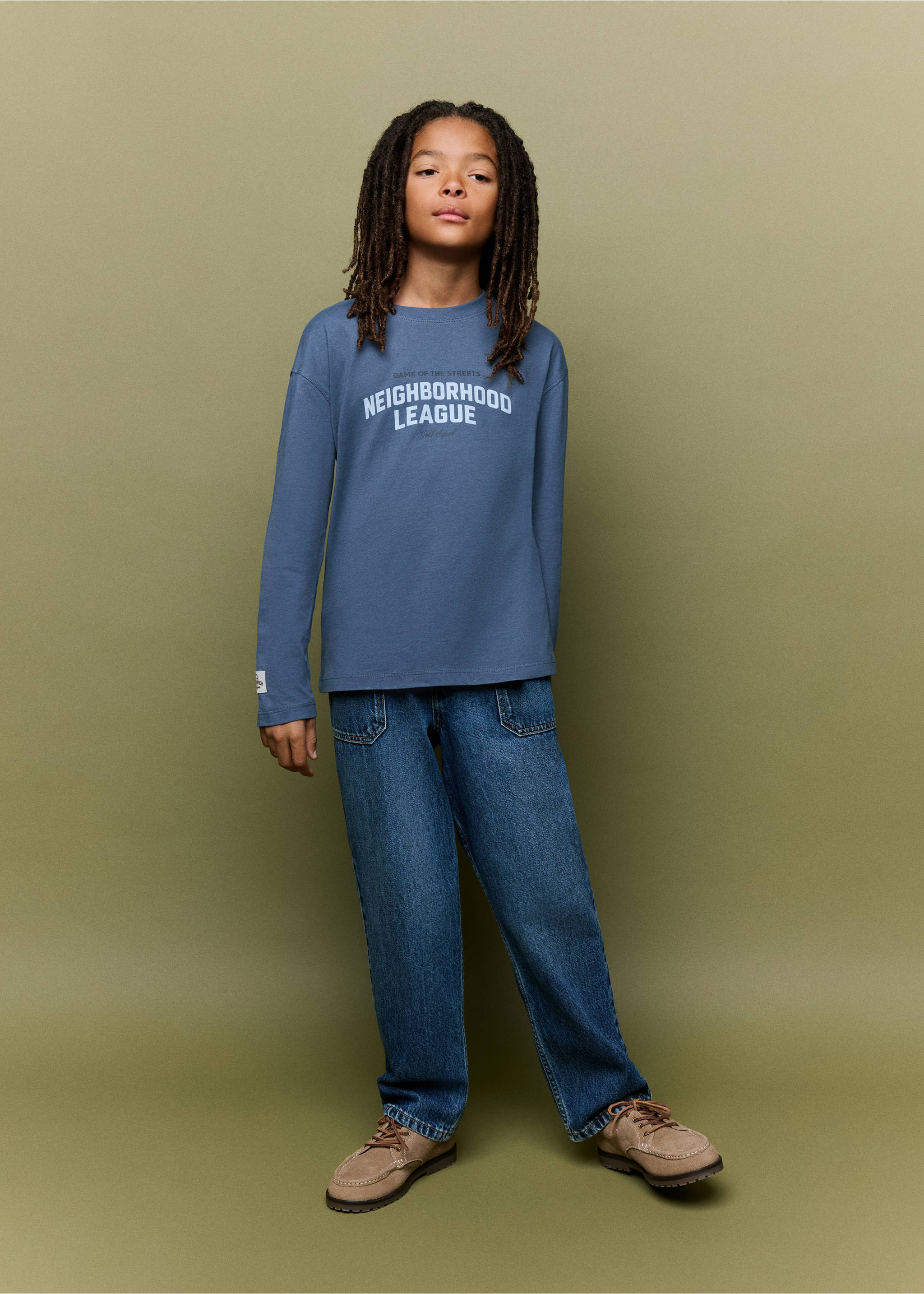 Printed cotton-blend t-shirt - General plane, Navy. Ref: 37095160-00.