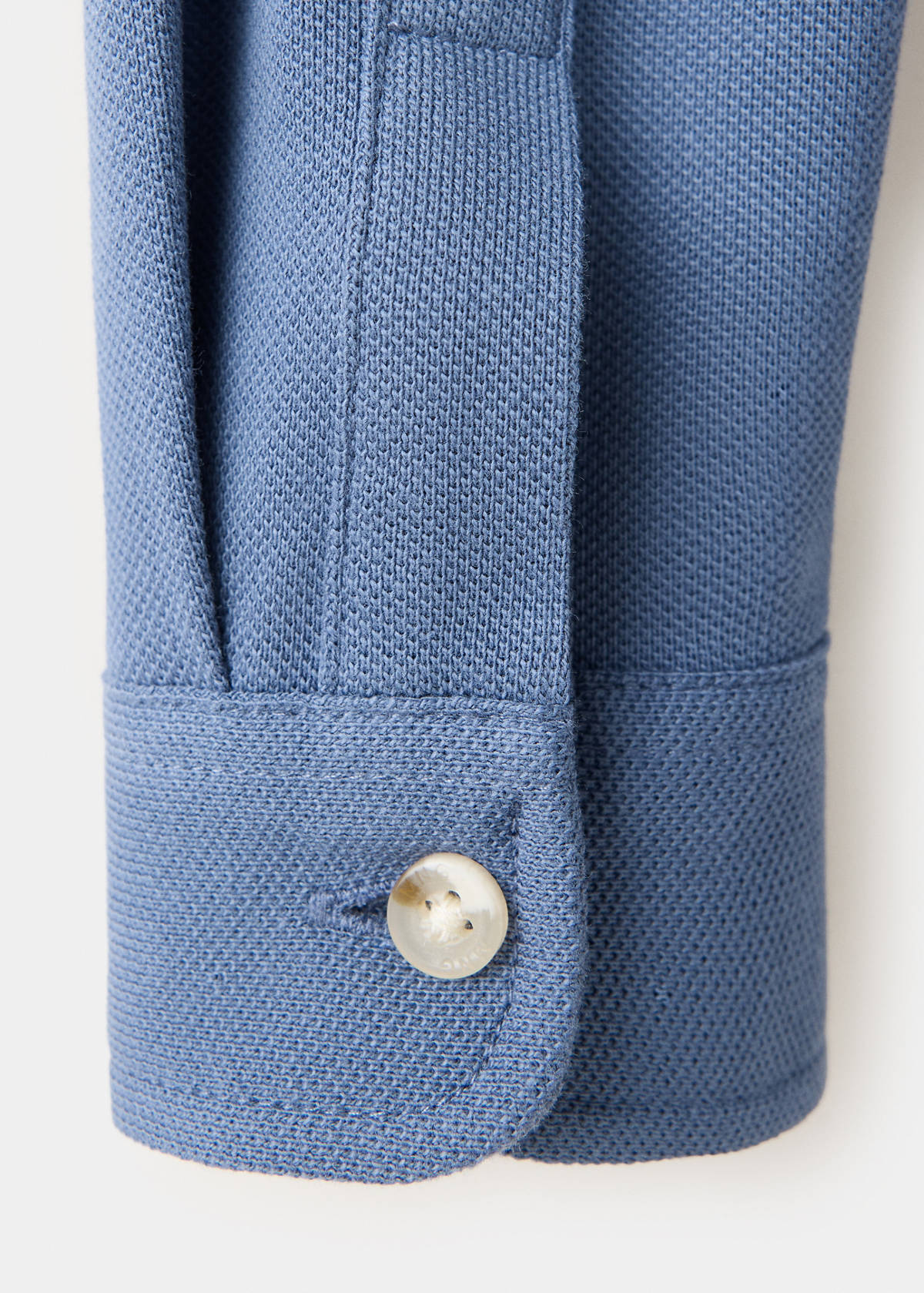 Cotton piqué shirt — Blue