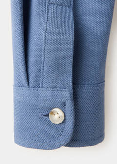 Cotton piqué shirt — Blue 6