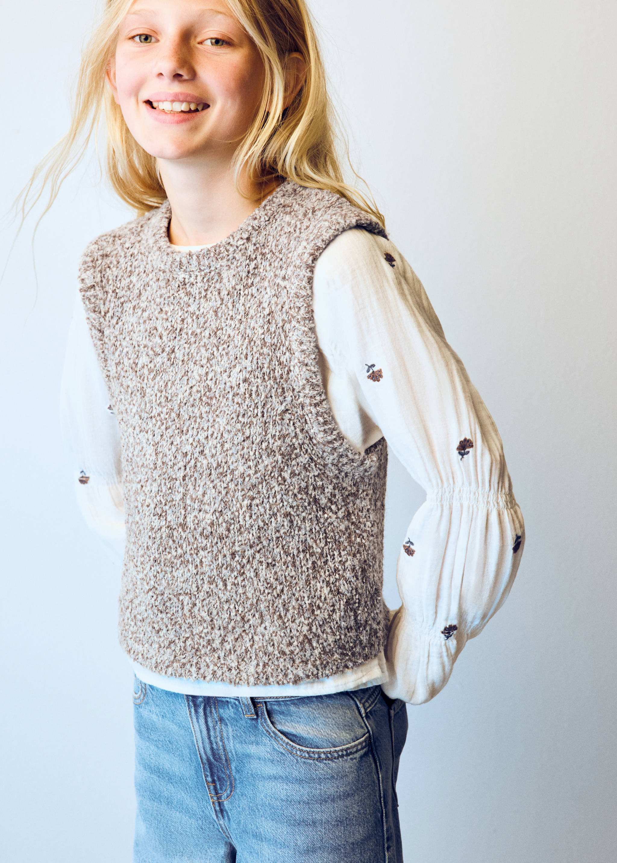 Braided-knit gilet - Medium plane
