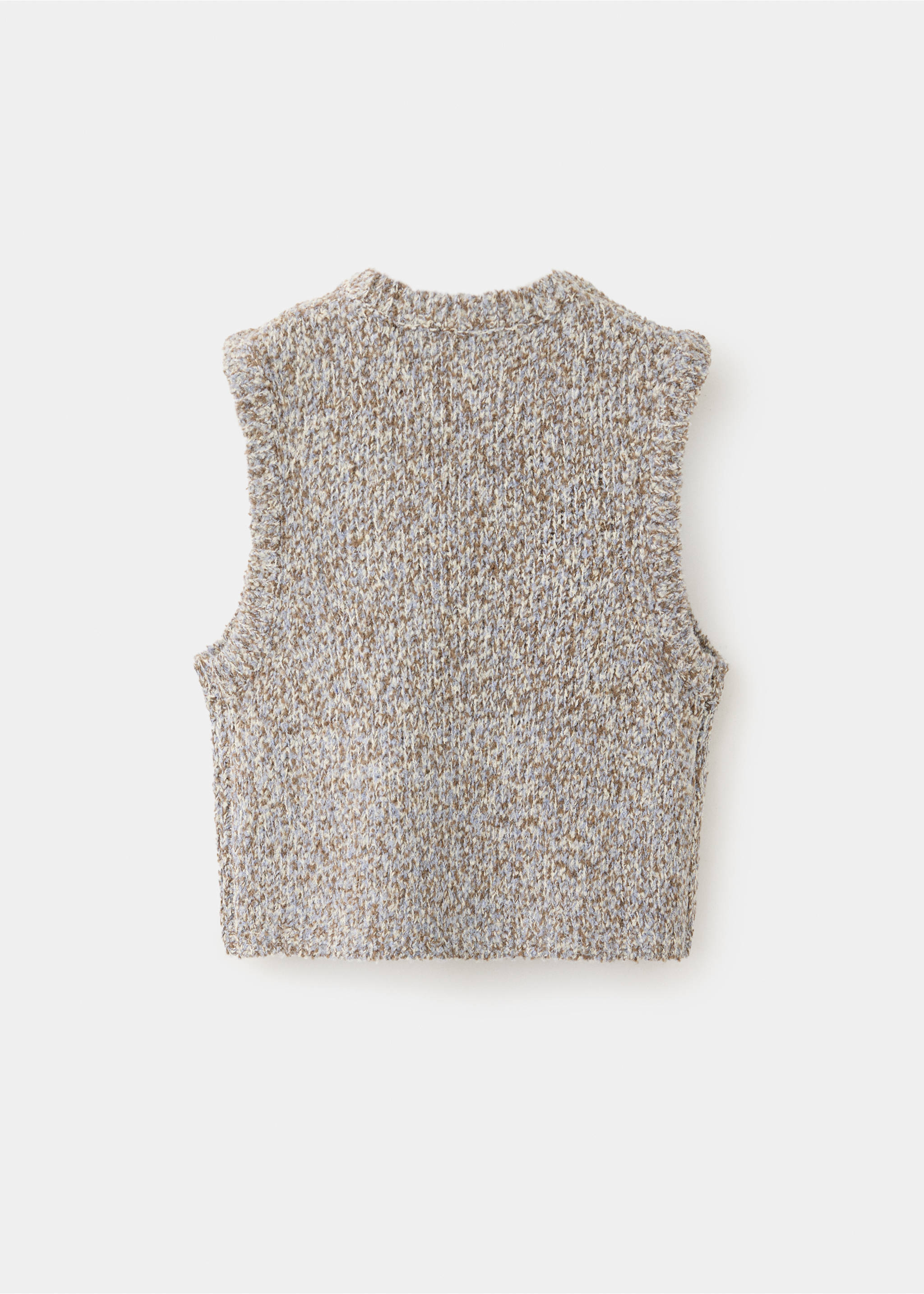 Braided-knit gilet - Reverse of the article, Coffee. Ref: 37095162-00.