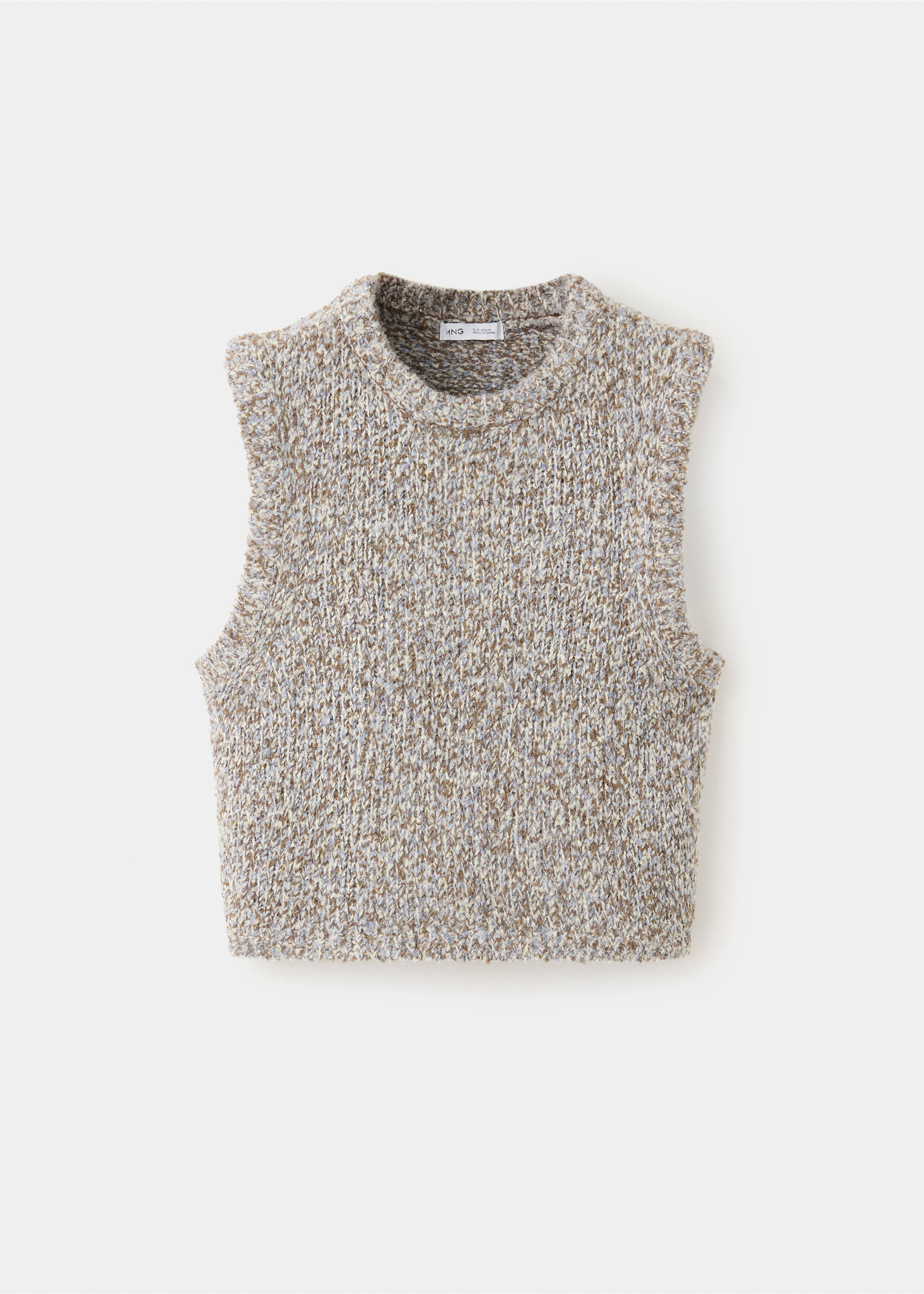 Braided-knit gilet - Article without model, Coffee. Ref: 37095162-00.