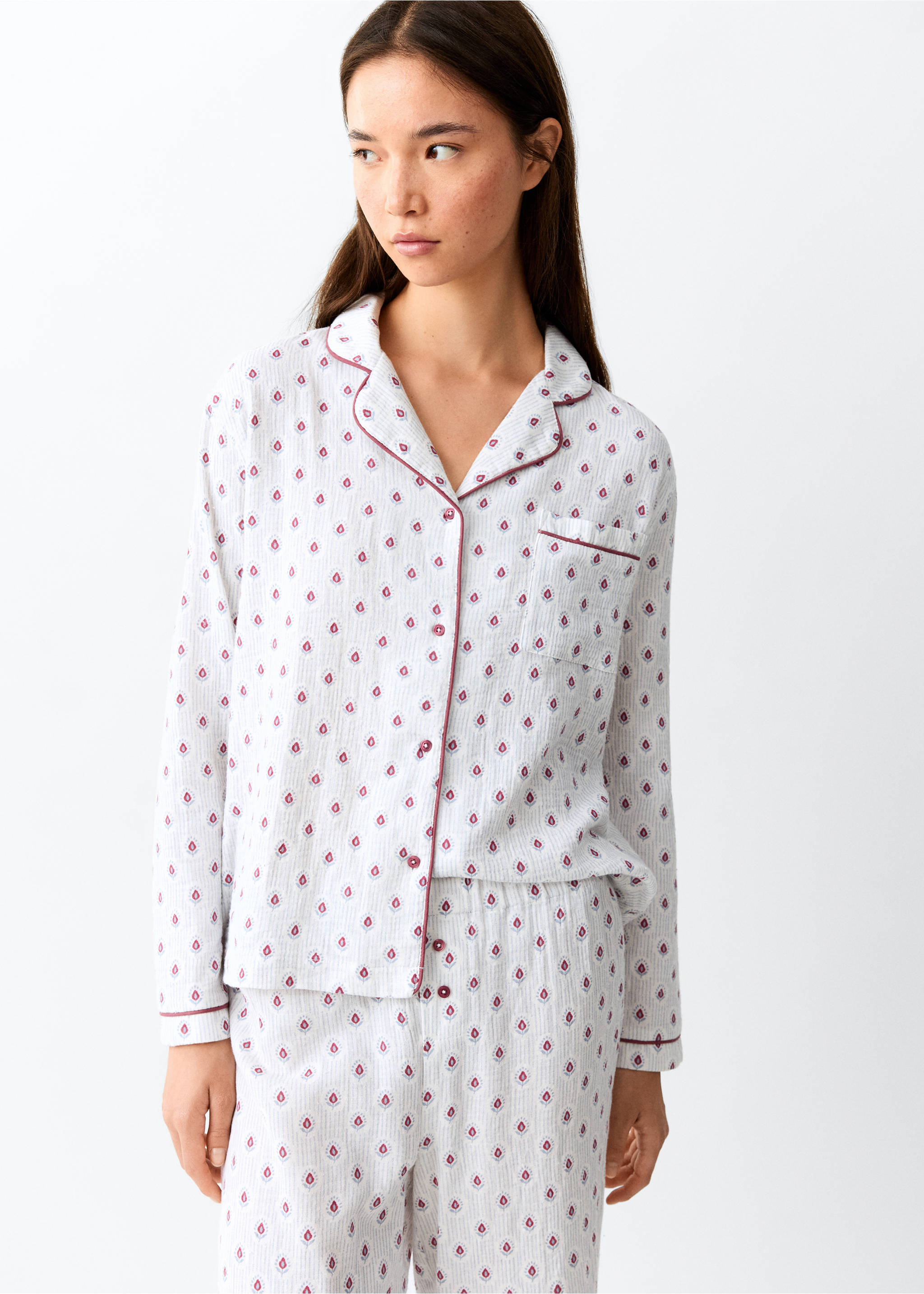 Floral-print pyjama set - Medium plane, Off White. Ref: 37095163-00.