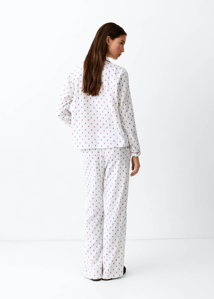 Floral-print pyjama set — Off White