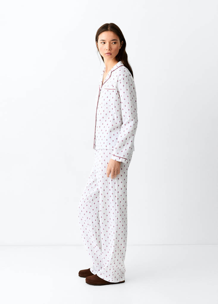 Floral-print pyjama set — Off White