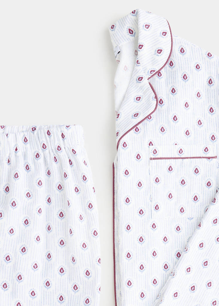 Floral-print pyjama set — Off White