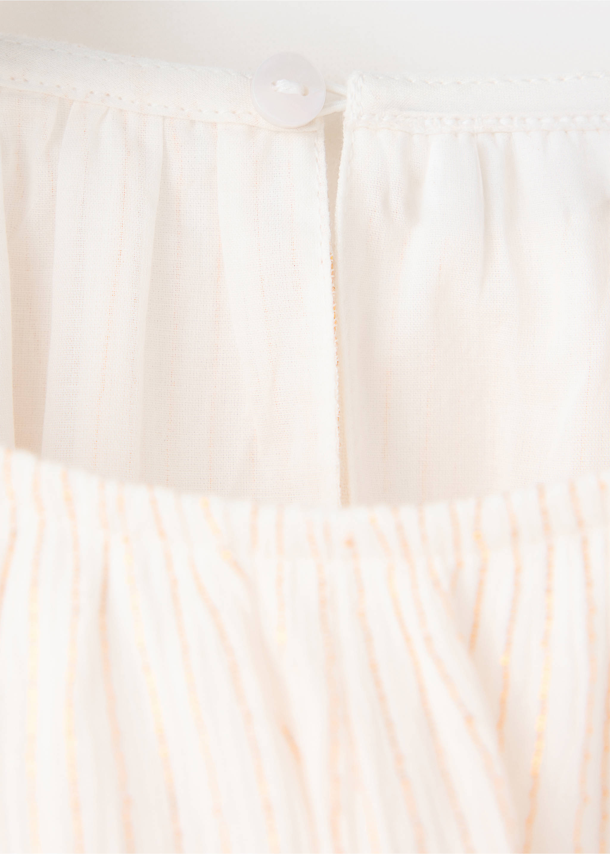 Blouse with metallic stripes and bead embellishments - Details of the article 0, Off White. Ref: 37095164-00.