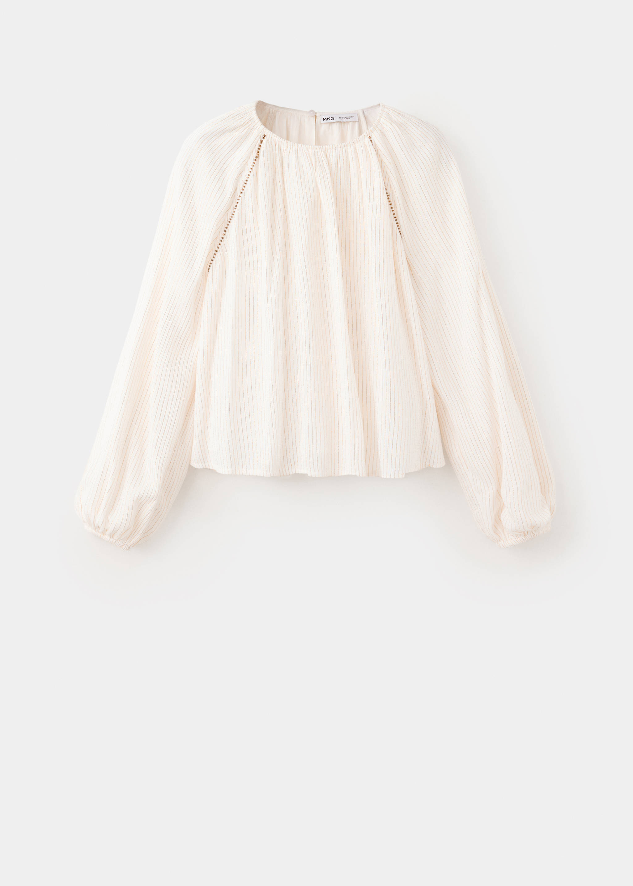 Blouse with metallic stripes and bead embellishments - Article without model