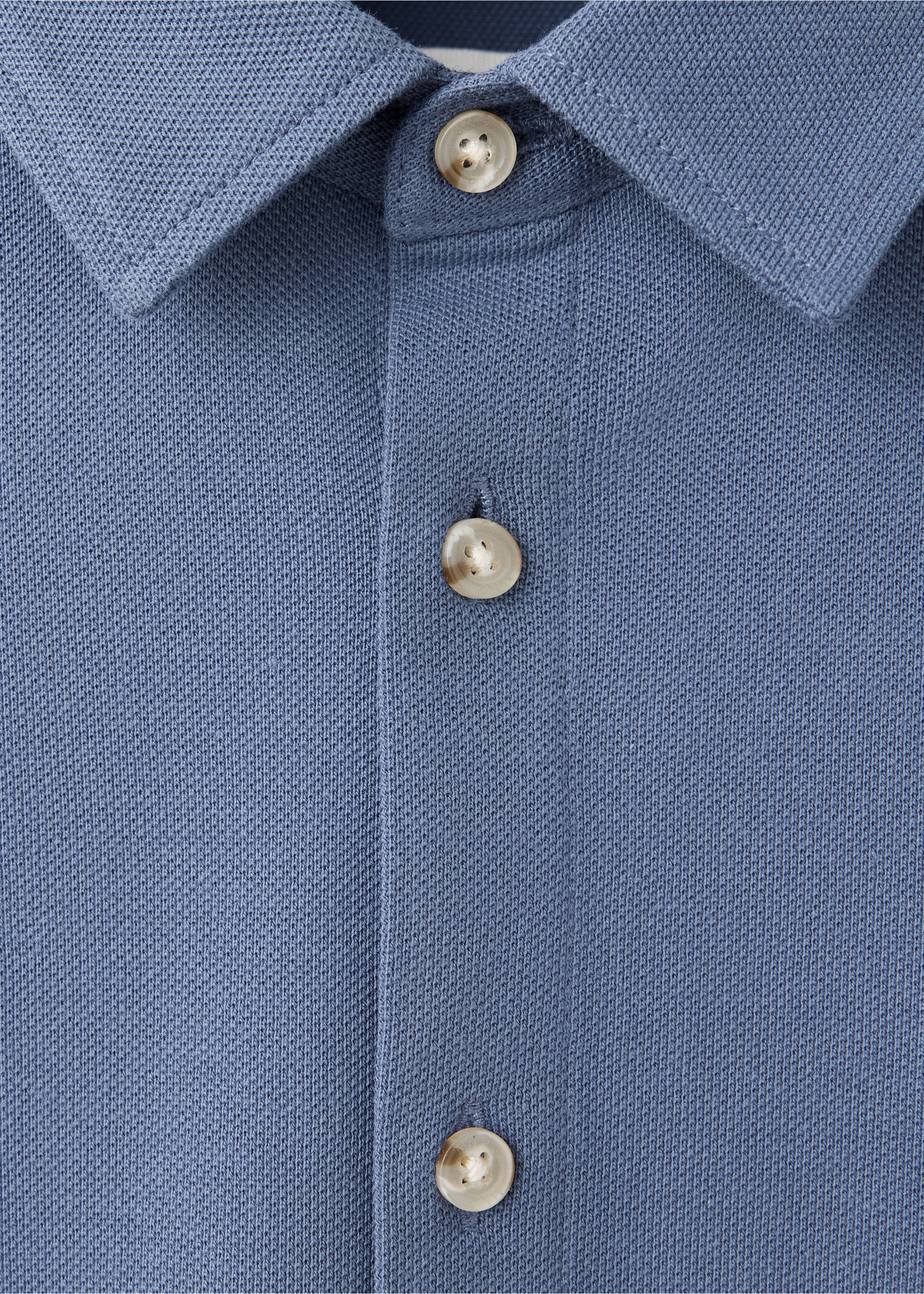 Chemise piqué coton - Détail de l'article 8, Bleu. Ref: 37095165-00.
