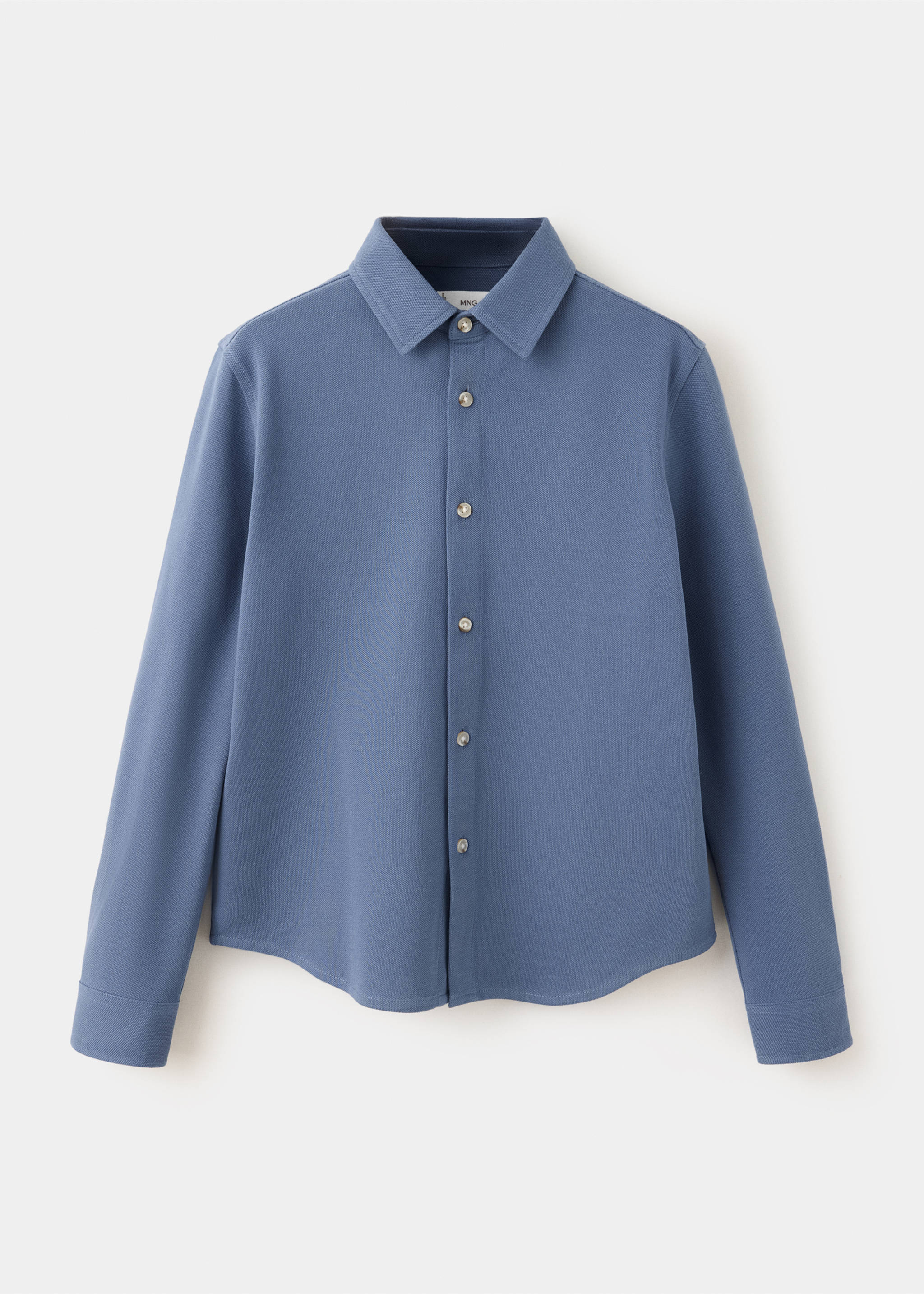 Chemise piqué coton - Article sans modèle, Bleu. Ref: 37095165-00.