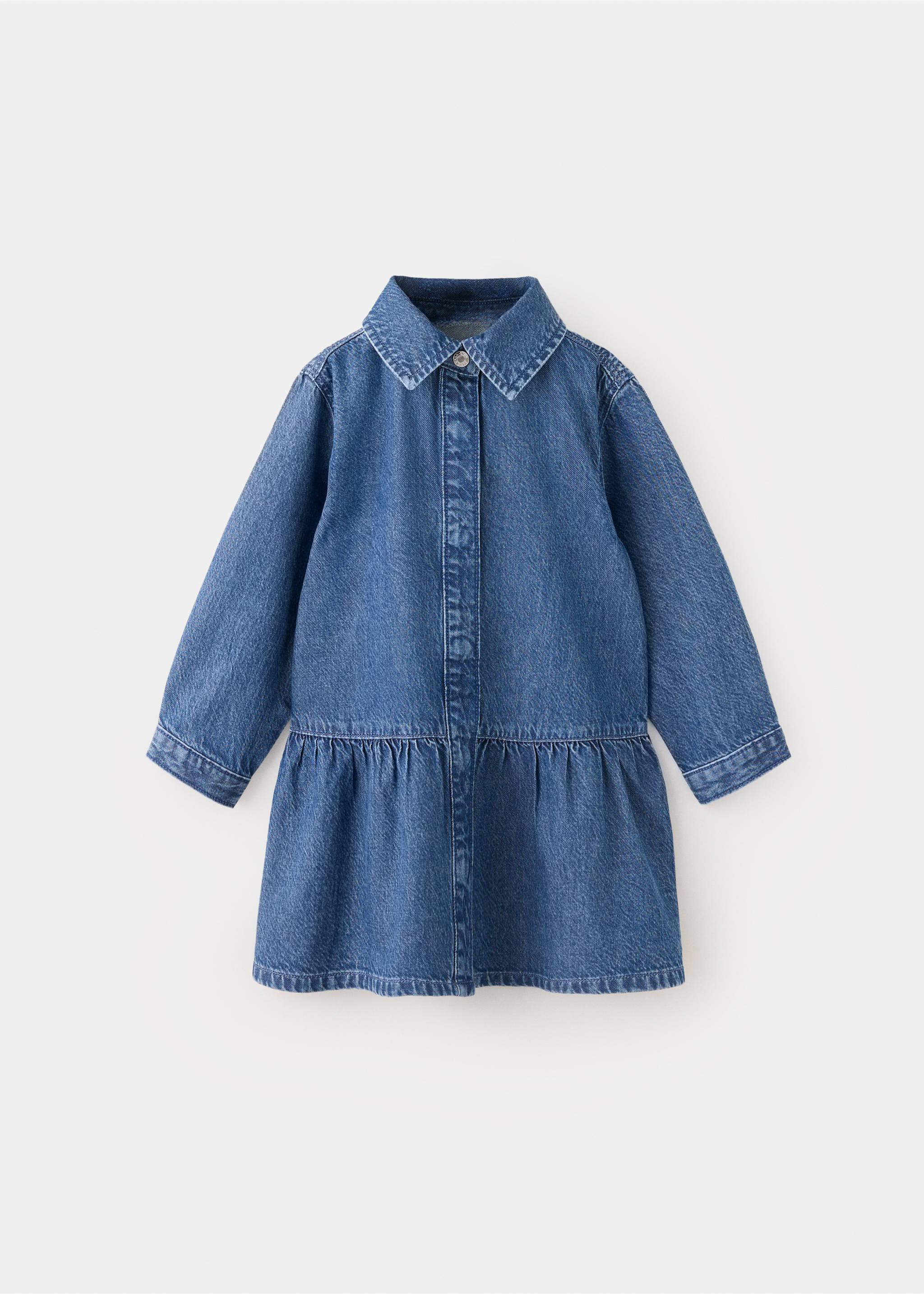 Ruched denim dress - Article without model, Medium Blue. Ref: 37095167-00.
