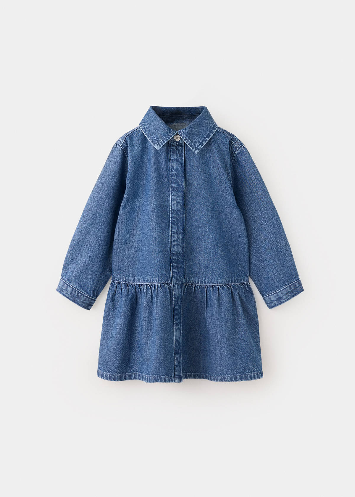 Ruched denim dress — Medium Blue