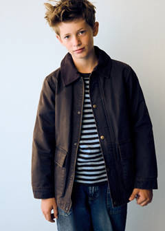 Twill coat with corduroy collar — Brown 2