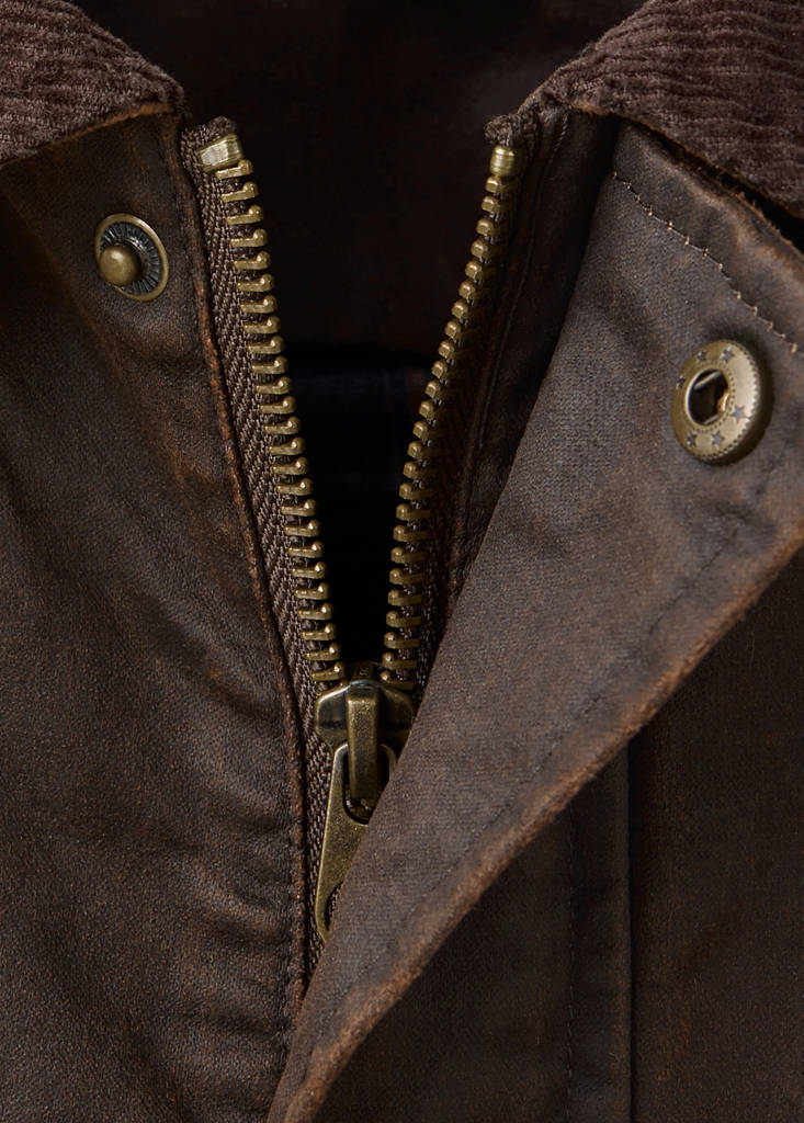 Twill coat with corduroy collar — Brown