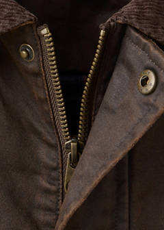 Twill coat with corduroy collar — Brown 8