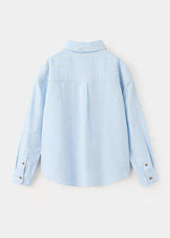 Striped shirt with tortoiseshell buttons — Sky Blue 5