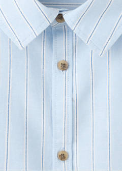 Striped shirt with tortoiseshell buttons — Sky Blue 4