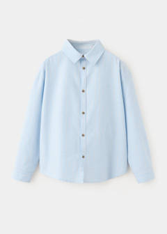 Striped shirt with tortoiseshell buttons — Sky Blue 3