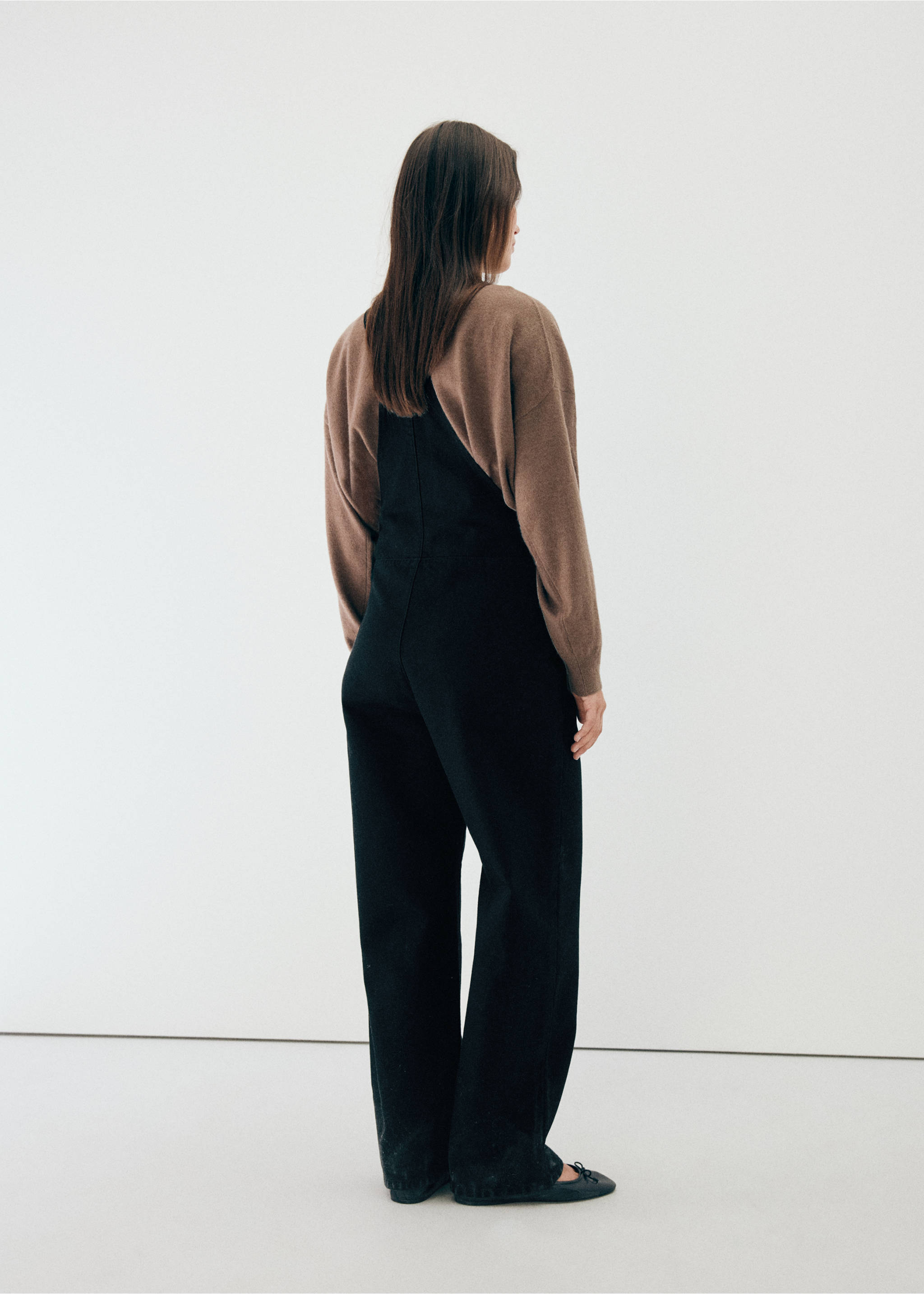 Salopette de grossesse en jean - Verso de l’article, Black denim. Ref: 37095170-00.