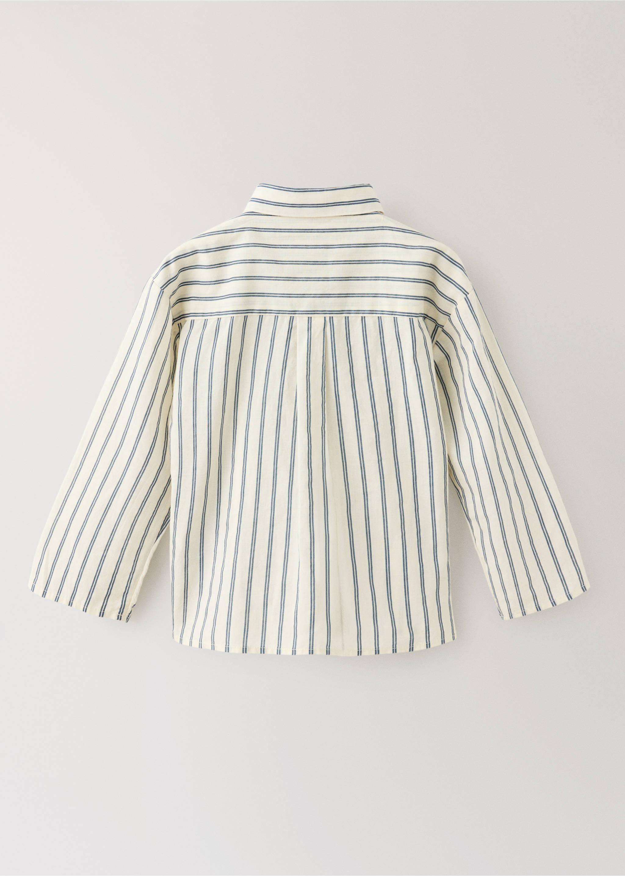 100% cotton striped pyjama shirt - Details of the article 1, Charcoal. Ref: 37095172-00.