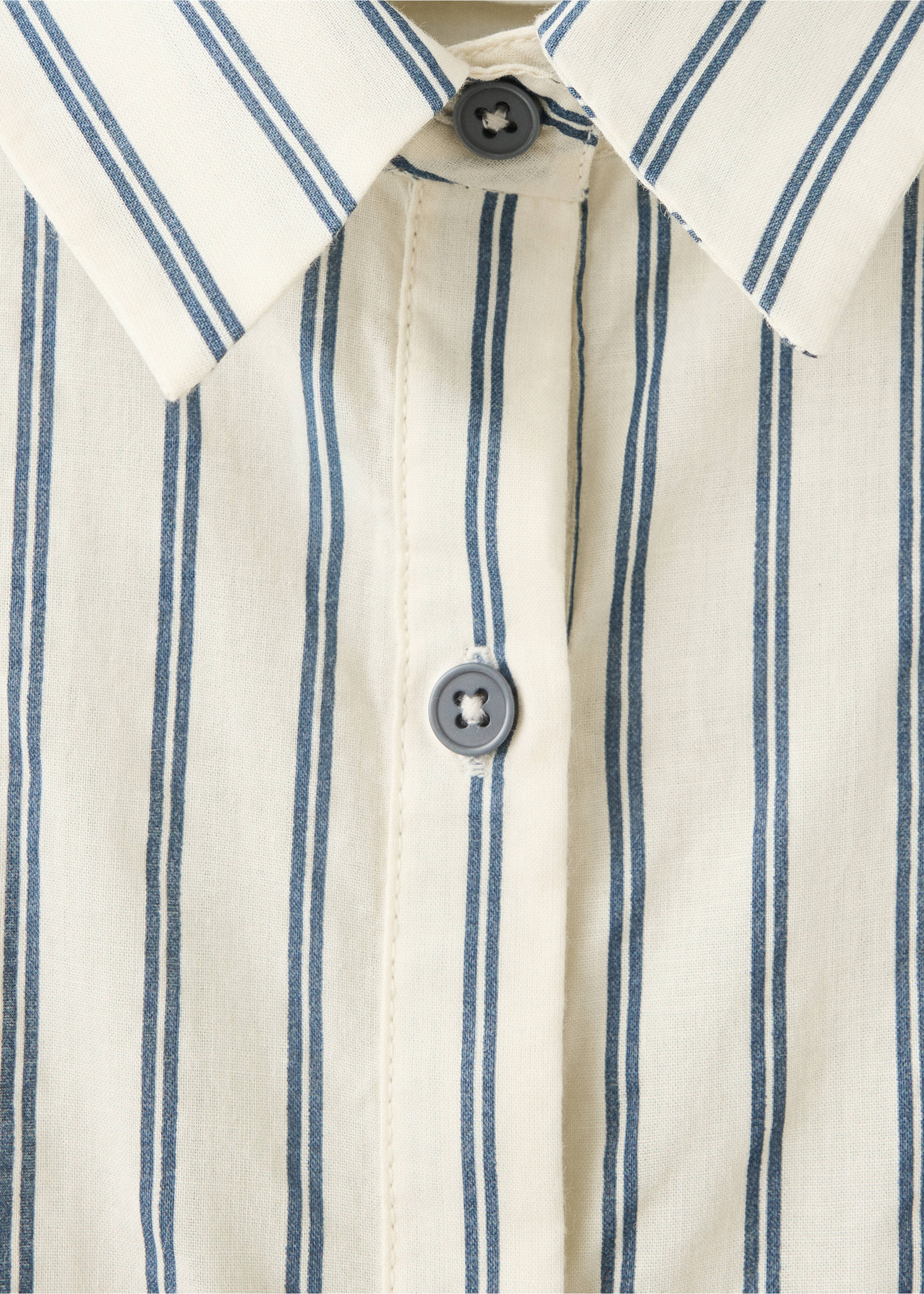 100% cotton striped pyjama shirt - Details of the article 2, Charcoal. Ref: 37095172-00.