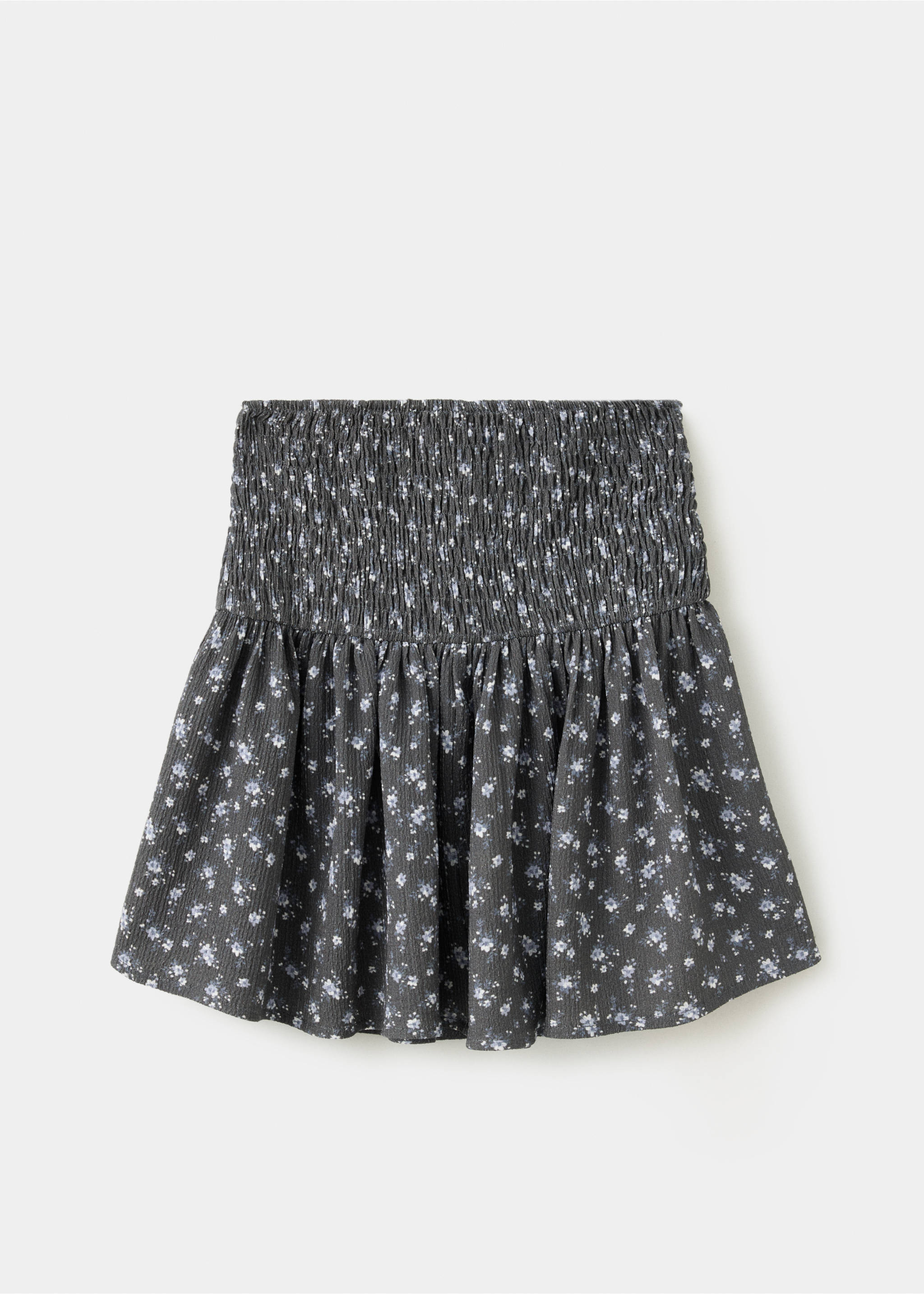 Falda floral fruncida - Reverso del artículo, Gris antracita. Ref: 37095173-00.