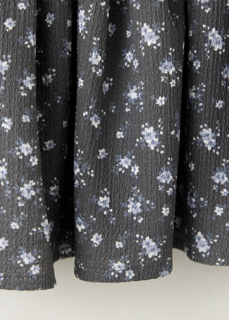 Floral ruched skirt — Charcoal