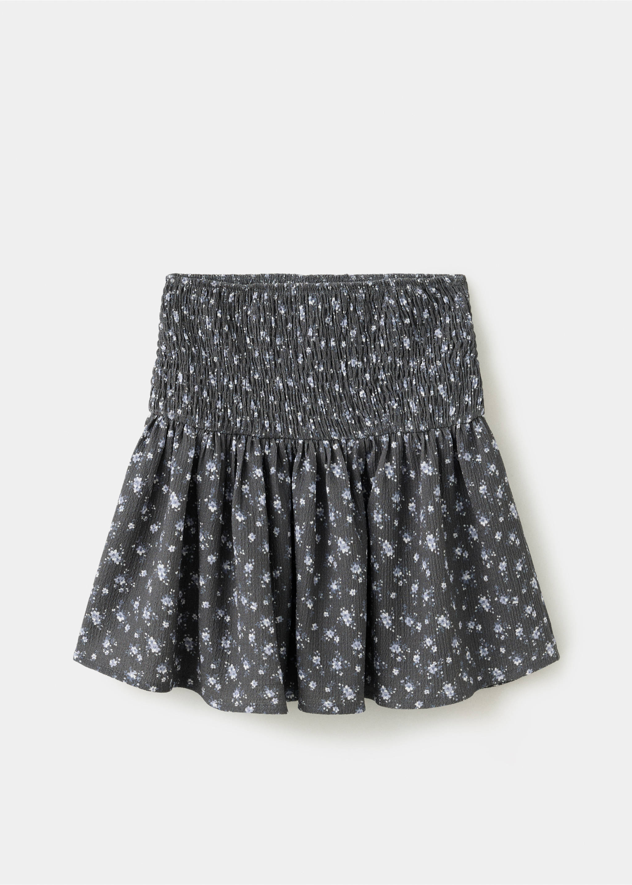 Falda floral fruncida - Artículo sin modelo, Gris antracita. Ref: 37095173-00.